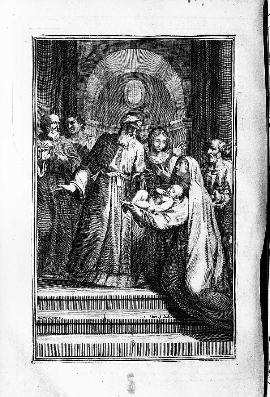 presentazione di Gesù al tempio (stampa) di Cesari Giuseppe detto Cavalier d'Arpino, Thibout Bendit (sec. XVII)