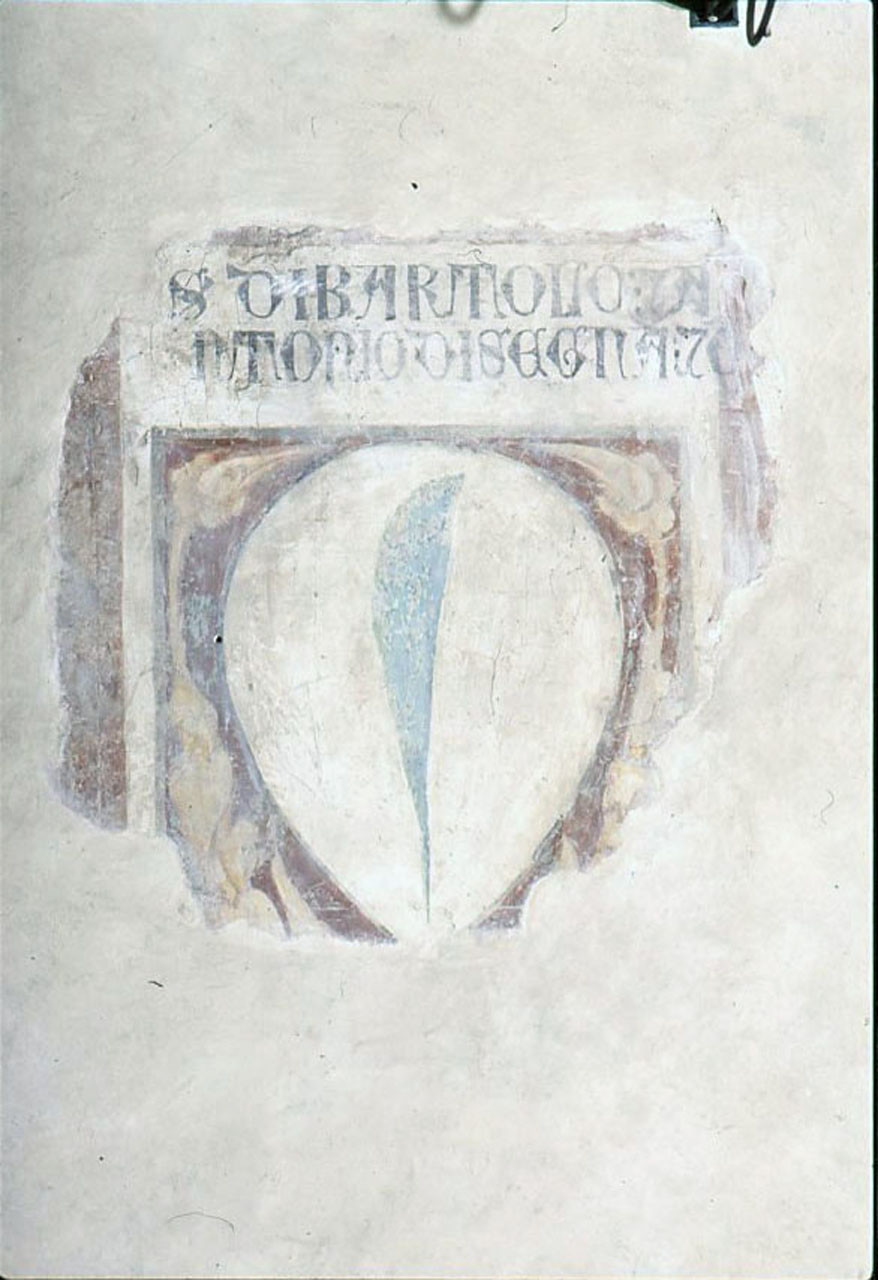 stemma gentilizio (dipinto murale) - ambito toscano (sec. XV)