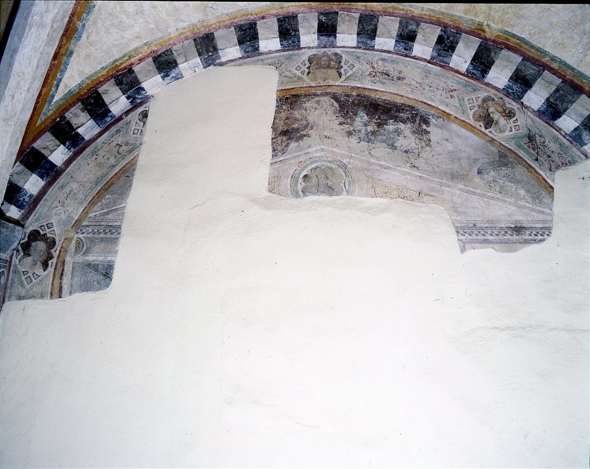 teste di santi (dipinto murale, frammento) di Gaddi Agnolo (sec. XIV)
