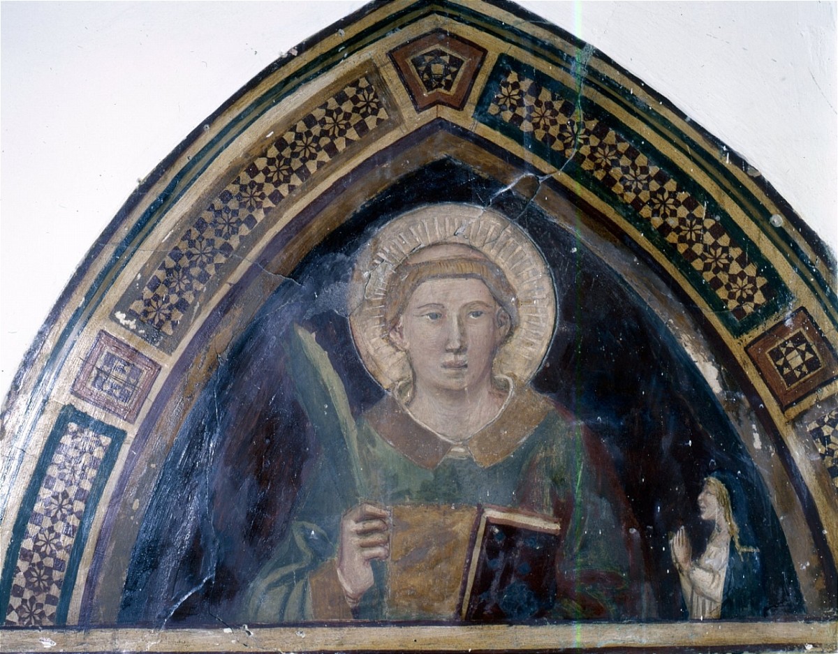 Santo diacono (dipinto murale) di Nelli Pietro (sec. XIV)