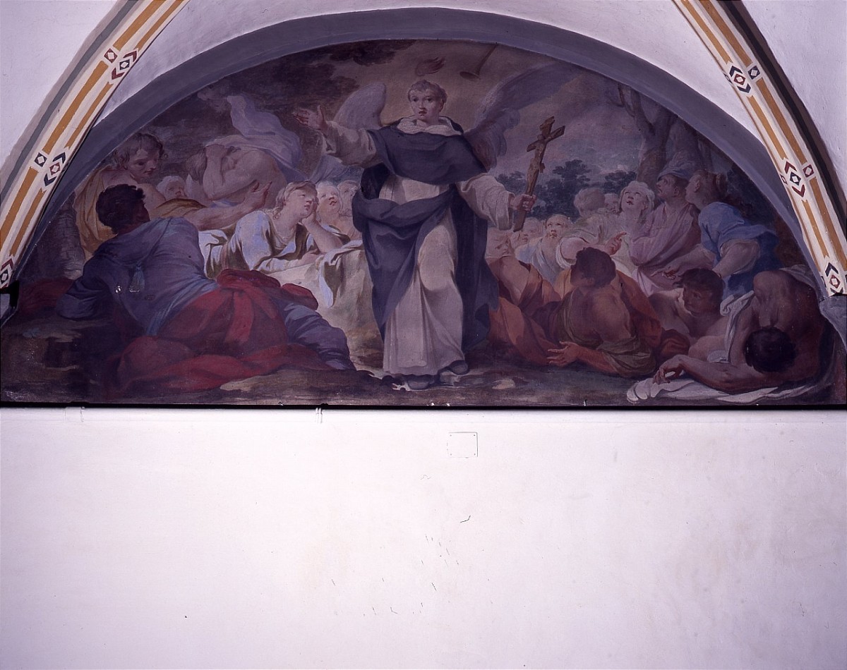 San Vincenzo Ferrer predica (dipinto murale, ciclo) di Meucci Vincenzo (prima metà sec. XVIII)