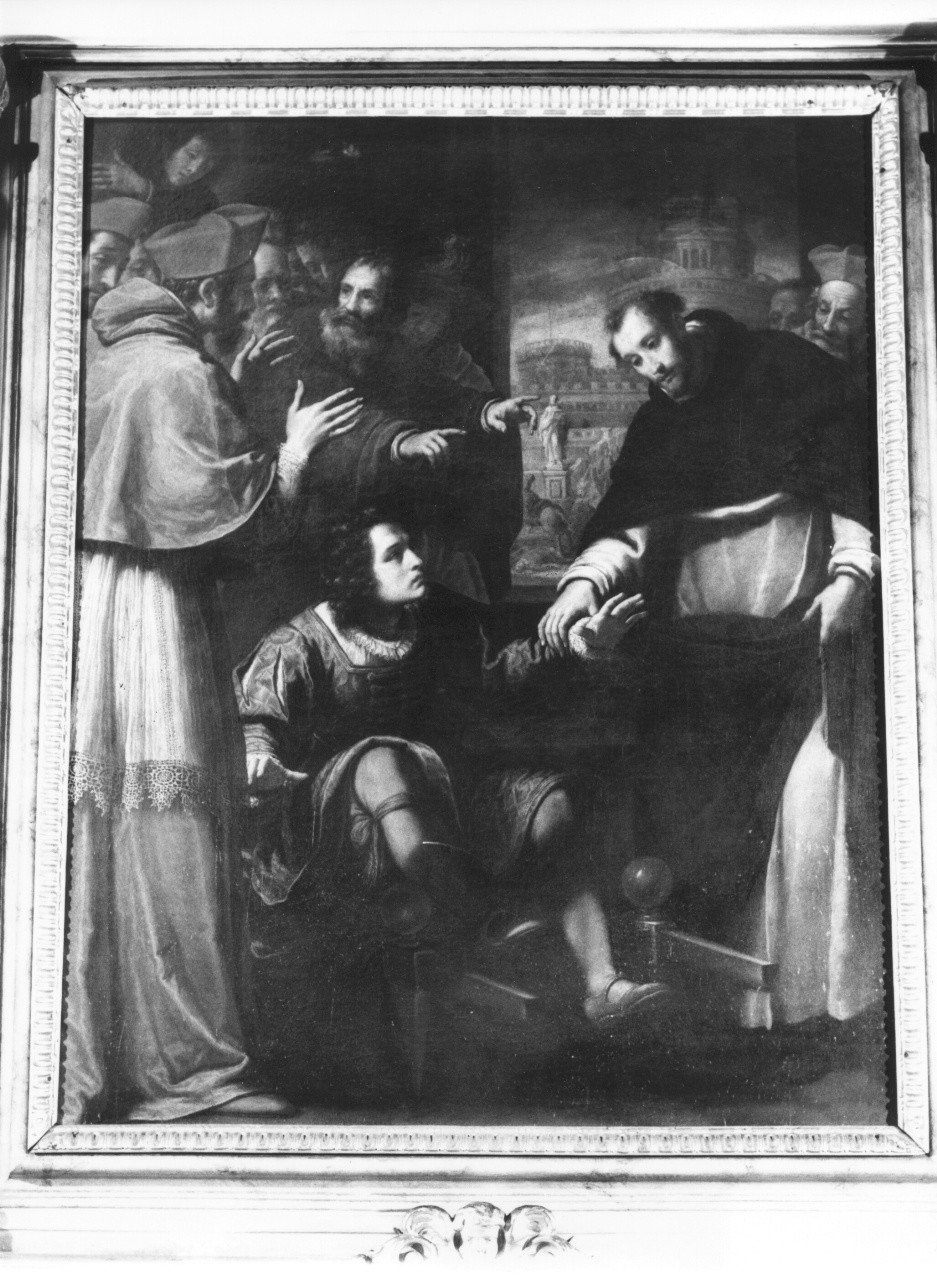 San Domenico resuscita Napoleone Orsini (dipinto) di Rosselli Matteo (attribuito) (sec. XVII)