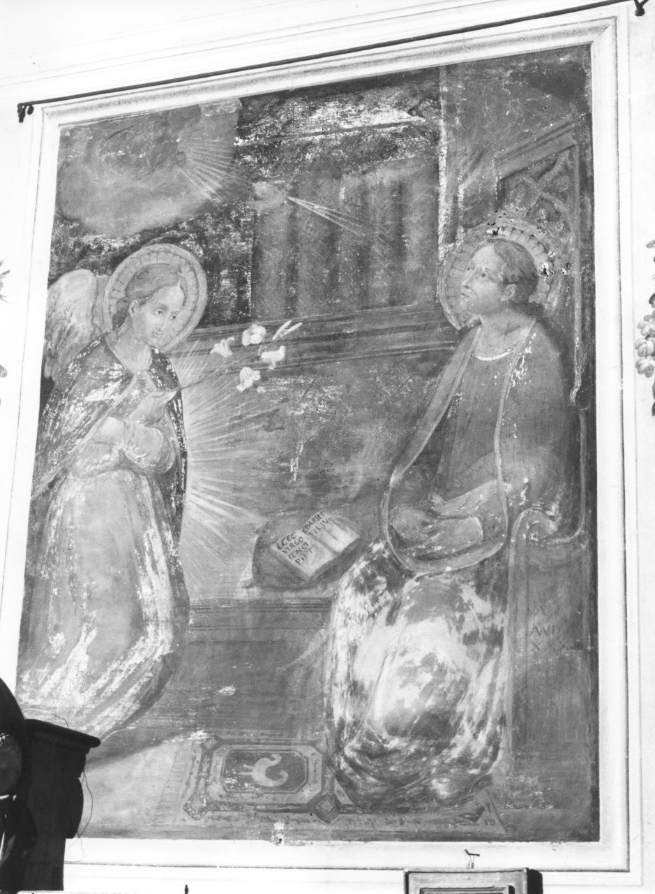 Annunciazione (dipinto murale) - manifattura fiorentina (sec. XVI)