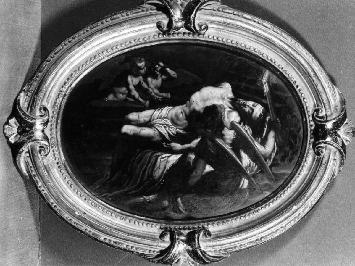 Cristo in pietà e angeli (dipinto) di Bassetti Marcantonio (attribuito) (primo quarto sec. XVII)