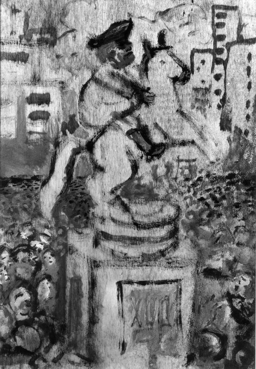 Il ballo di Mussolini (oppure "Monumento equestre"), monumento equestre (dipinto, serie) di Maccari Mino (secondo quarto sec. XX)