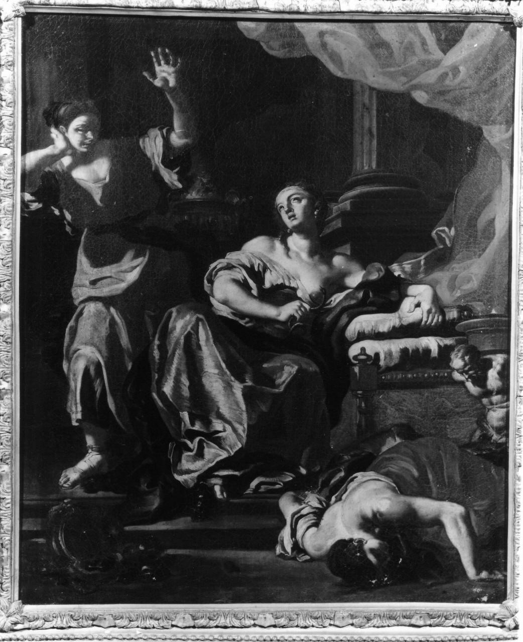 Cleopatra si fa pungere da aspidi (dipinto, insieme) di Solimena Francesco (secondo quarto sec. XVIII)