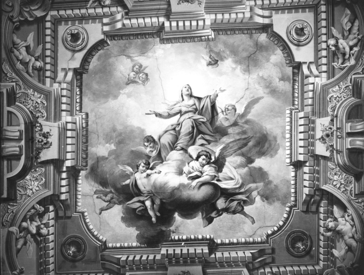 Madonna in gloria (dipinto murale) di Meucci Vincenzo (attribuito) (metà sec. XVIII)