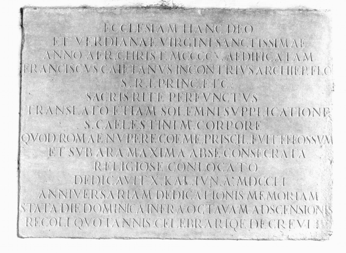 iscrizione (lapide commemorativa) - produzione fiorentina (sec. XVIII)