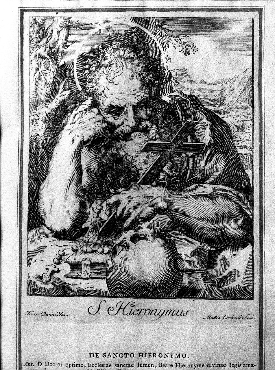 San Girolamo penitente nel deserto (stampa) di Carboni Matteo, Vanni Francesco (seconda metà sec. XVIII)