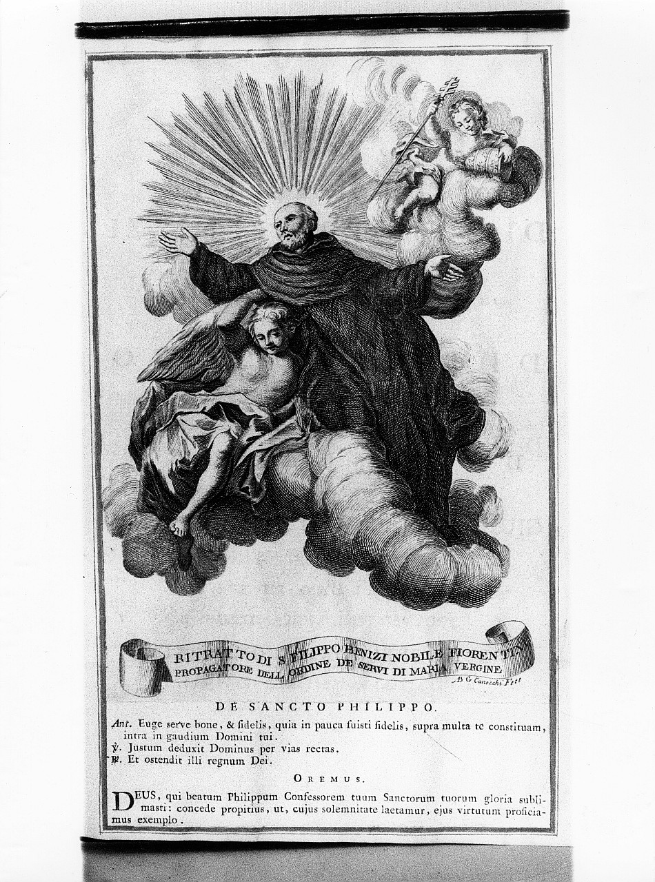 San Filippo Benizi in gloria (stampa) di Canocchi Giovanni (seconda metà sec. XVIII)