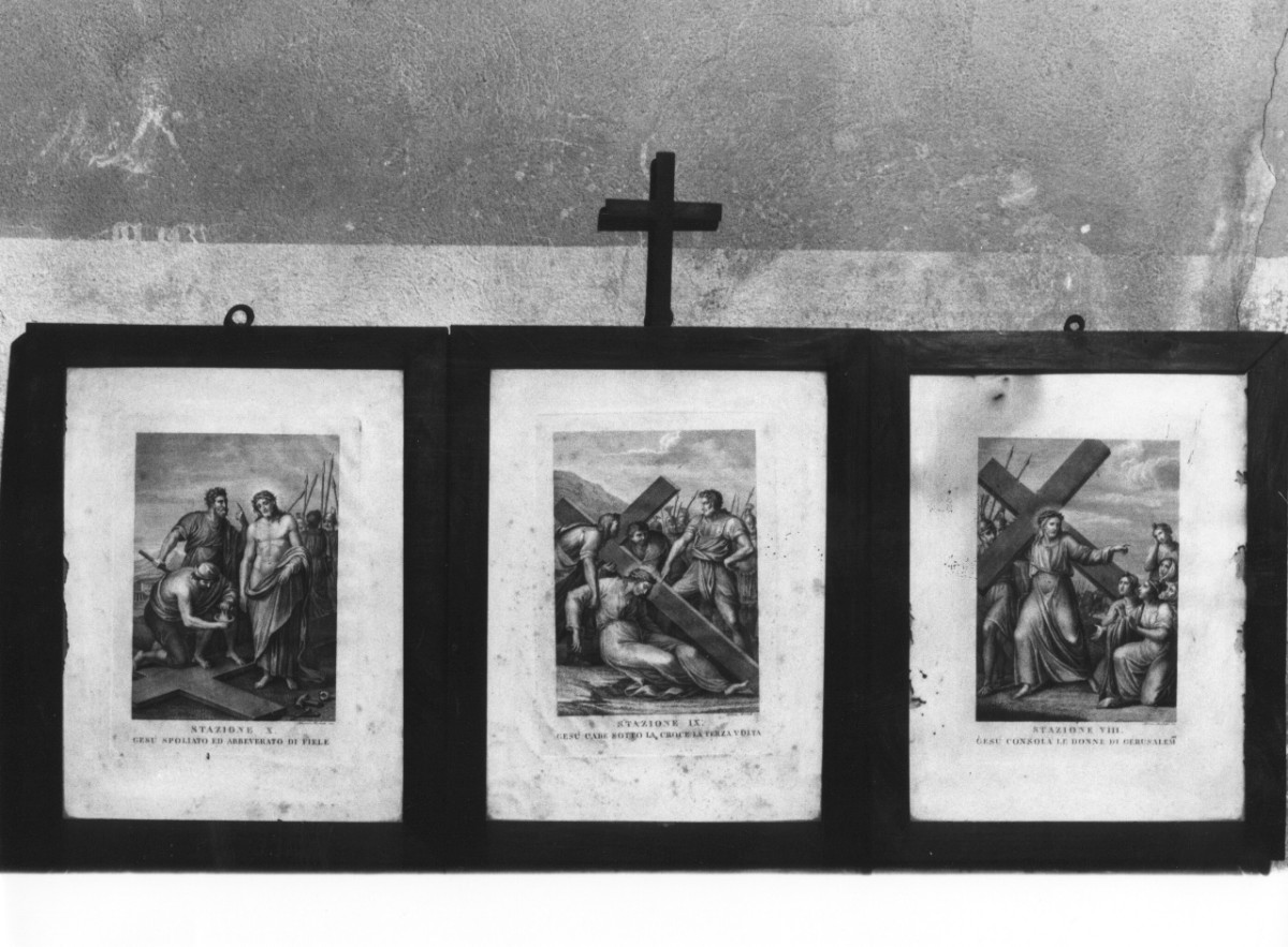 stazione X: Gesù spogliato e abbeverato di fiele (stampa, serie) di Mochetti Alessandro (attribuito) (sec. XIX)