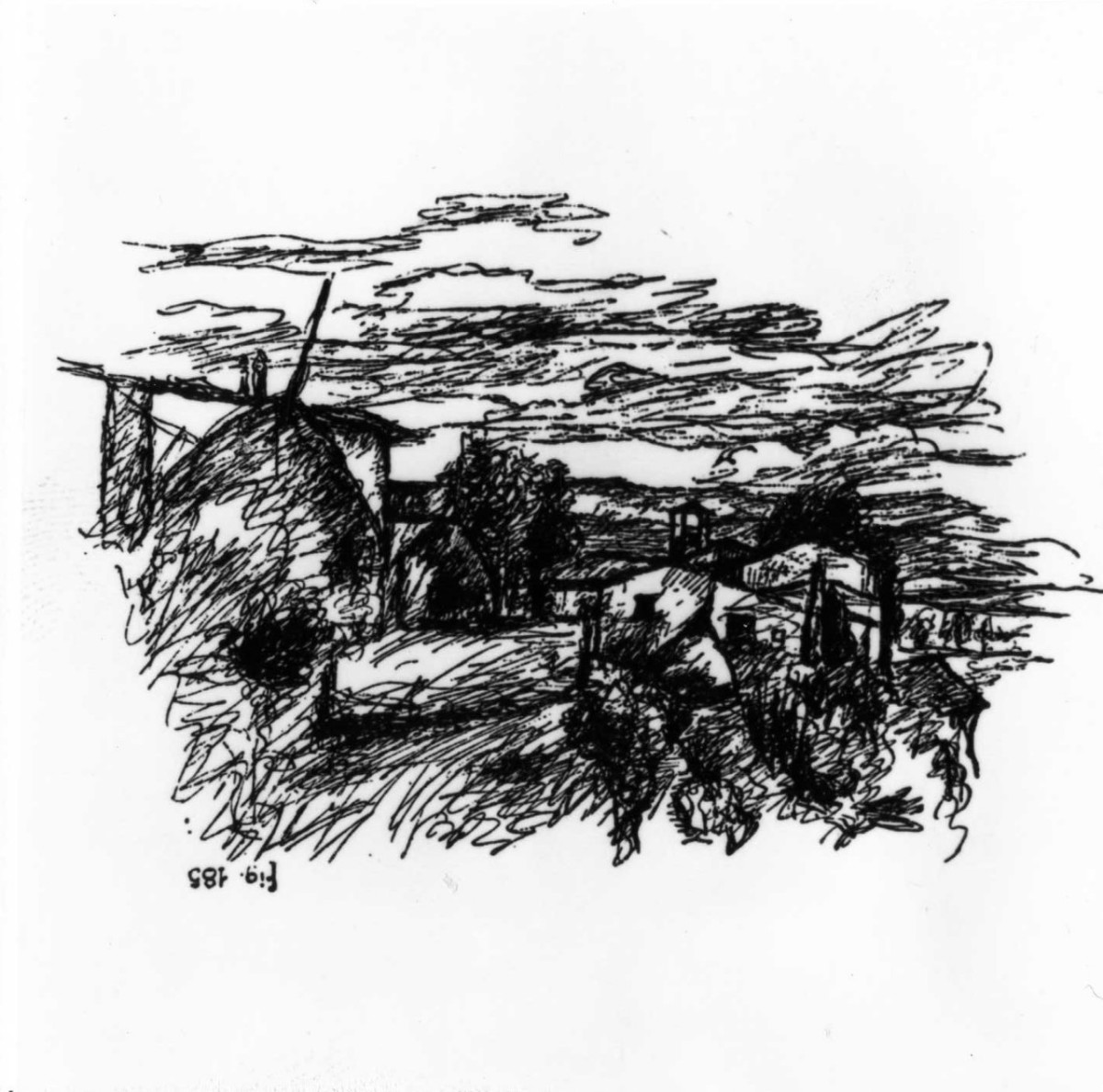 paesaggio (stampa) di Maccari Mino (sec. XX)