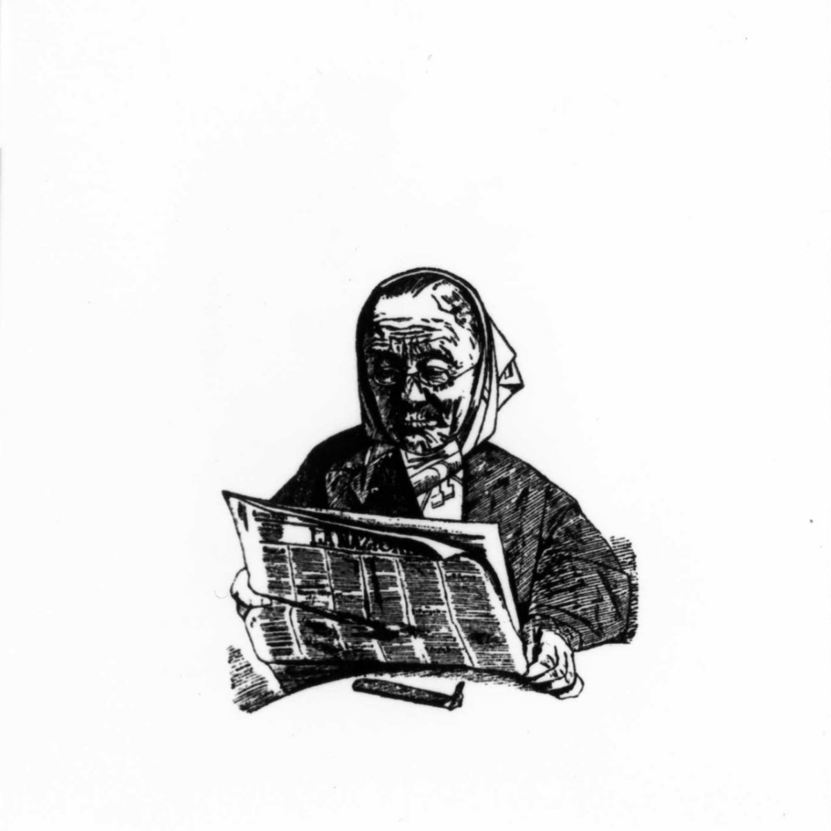 donna che legge il giornale (stampa) di Cecioni Adriano (sec. XX)