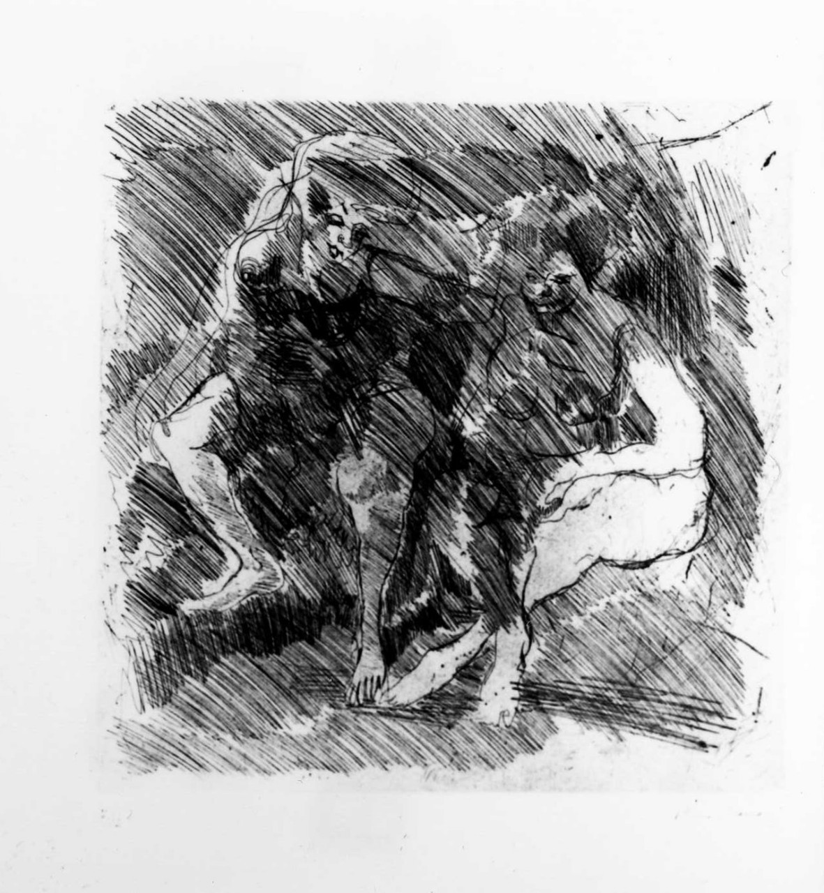 due nudi femminile (stampa) di Maccari Mino (sec. XX)