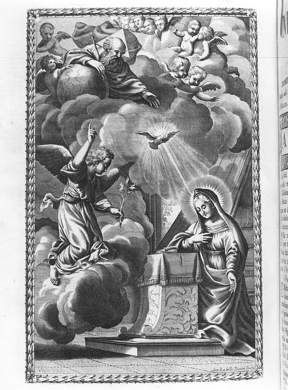 annuciazione (stampa) di Piccini Elisabetta detta Suor Isabella (prima metà sec. XVIII)