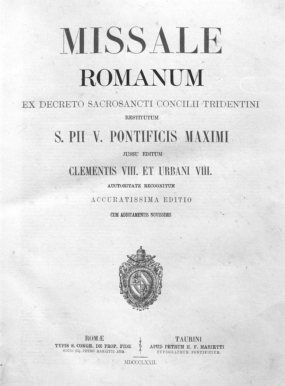stemma papale di Pio IX (stampa) - ambito veneto (seconda metà sec. XIX)