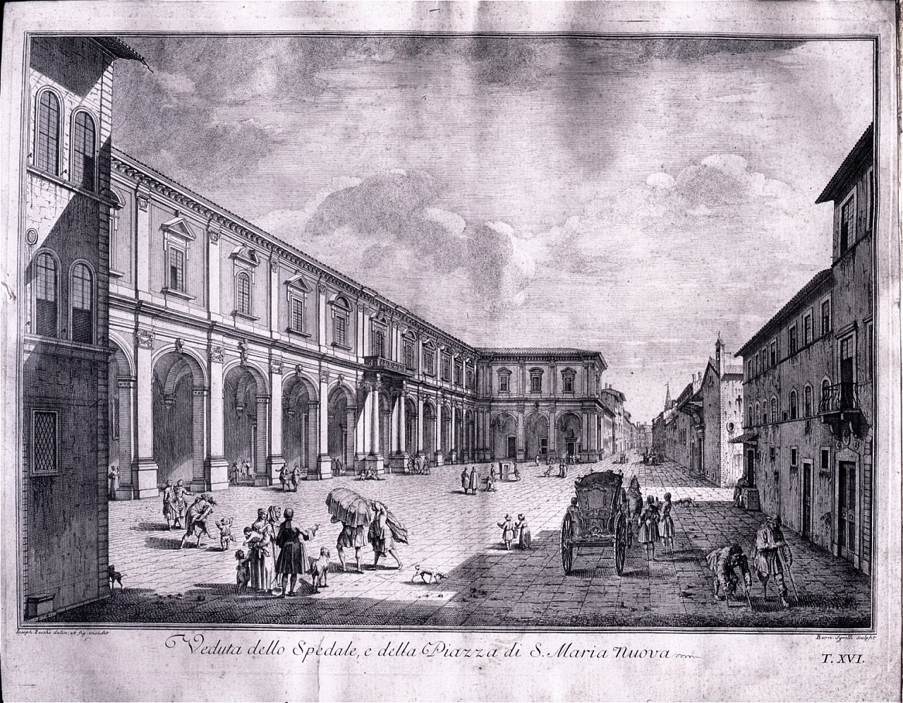 Veduta di piazza S. Maria Nuova (stampa) di Sgrilli Bernardo Sansone, Zocchi Giuseppe (secondo quarto sec. XVIII)