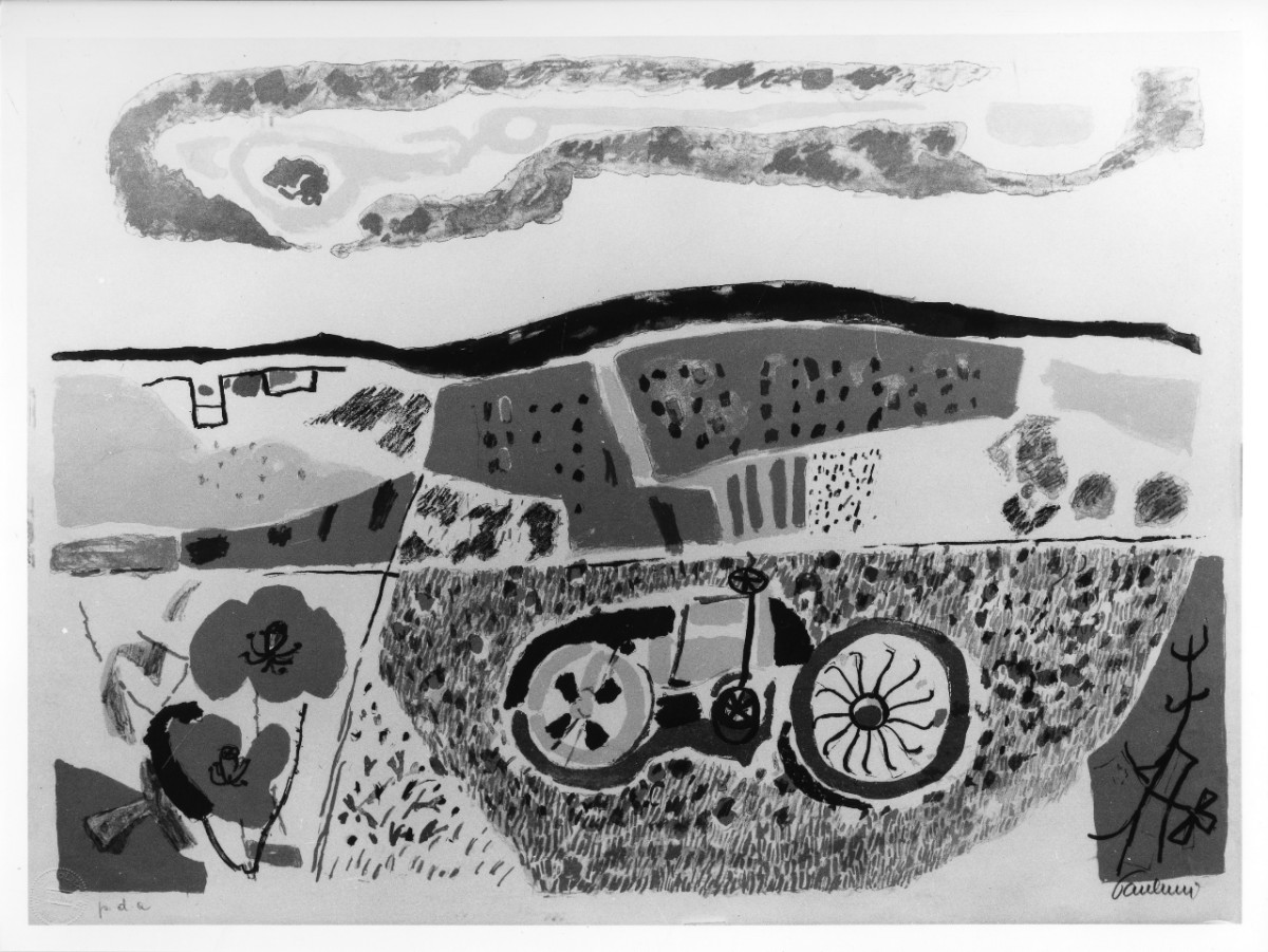 paesaggio rurale (stampa a colori) di Paulucci delle Roncole Enrico (seconda metà sec. XX)