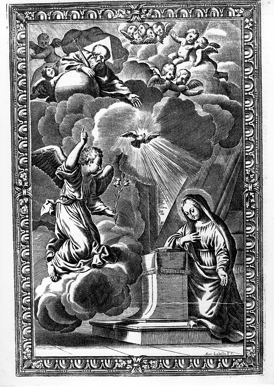 Annunciazione (stampa) di Piccini Elisabetto detta Suor Isabella (sec. XVIII)