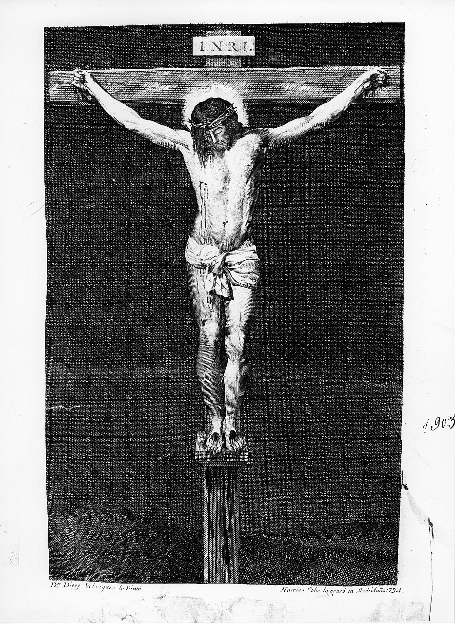 crocifissione (stampa) di Covo Narciso, Velazquez Diego (sec. XVIII)