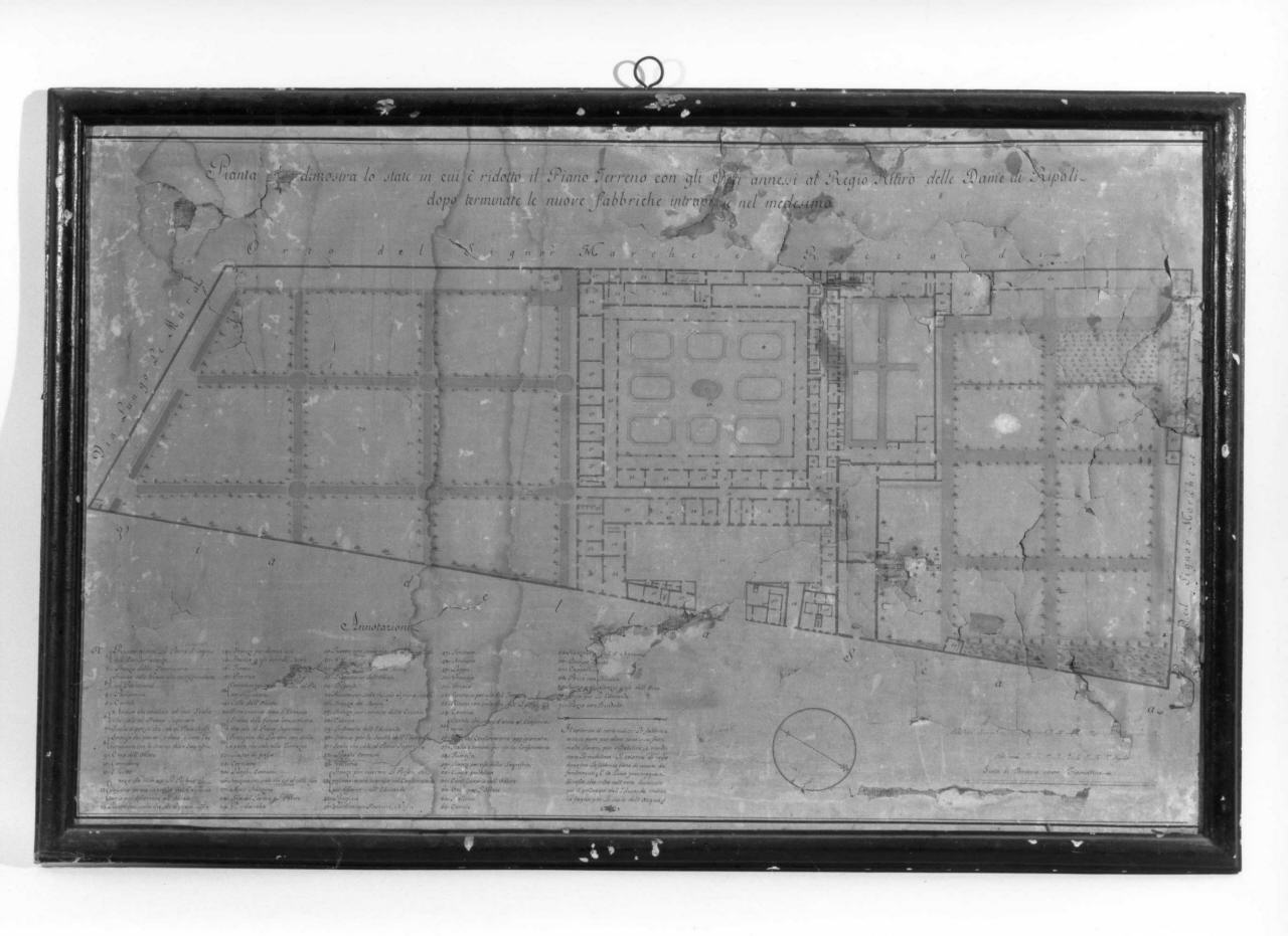 pianta del piano terreno e degli orti del monastero di S. Jacopo a Ripoli dopo i lavori (disegno) di Salvetti Giuseppe (attribuito) (sec. XVIII)