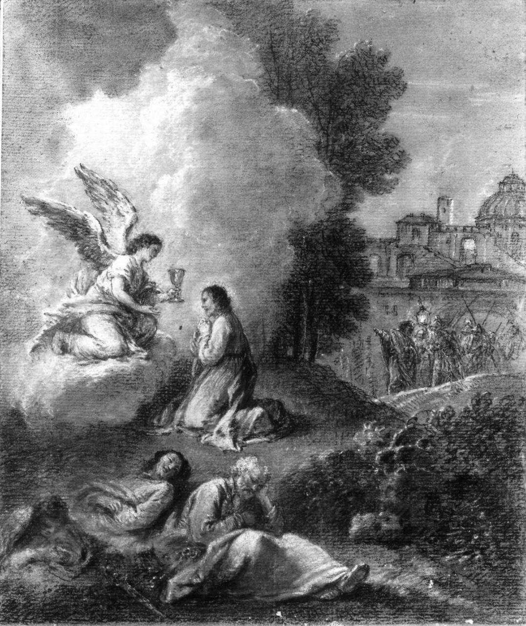 La preghiera di Cristo nell'Orto, orazione di Cristo nell'orto di Getsemani (disegno) di Zuccarelli Francesco (secondo quarto sec. XVIII)