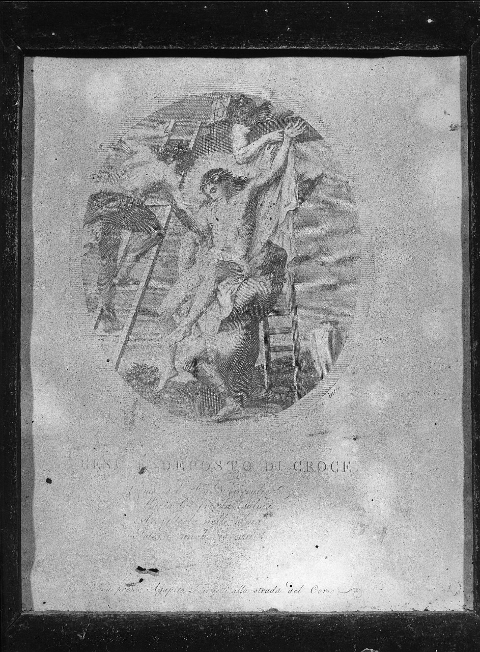 stazione XIII: Gesù deposto dalla croce (stampa, elemento d'insieme) di Agricola Luigi (attribuito), Petrini Giovanni (attribuito), Perini Giuseppe Sforza (attribuito) (fine/ inizio secc. XVIII/ XIX)