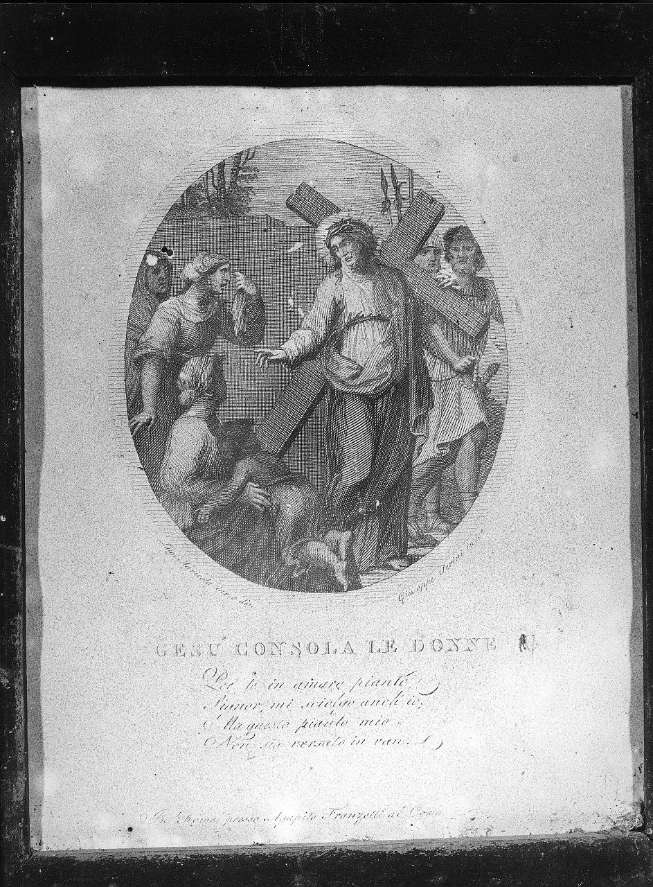 stazione VIII: Gesù consola le donne di Gerusalemme (stampa, elemento d'insieme) di Agricola Luigi (attribuito), Petrini Giovanni (attribuito), Perini Giuseppe Sforza (attribuito) (fine/ inizio secc. XVIII/ XIX)
