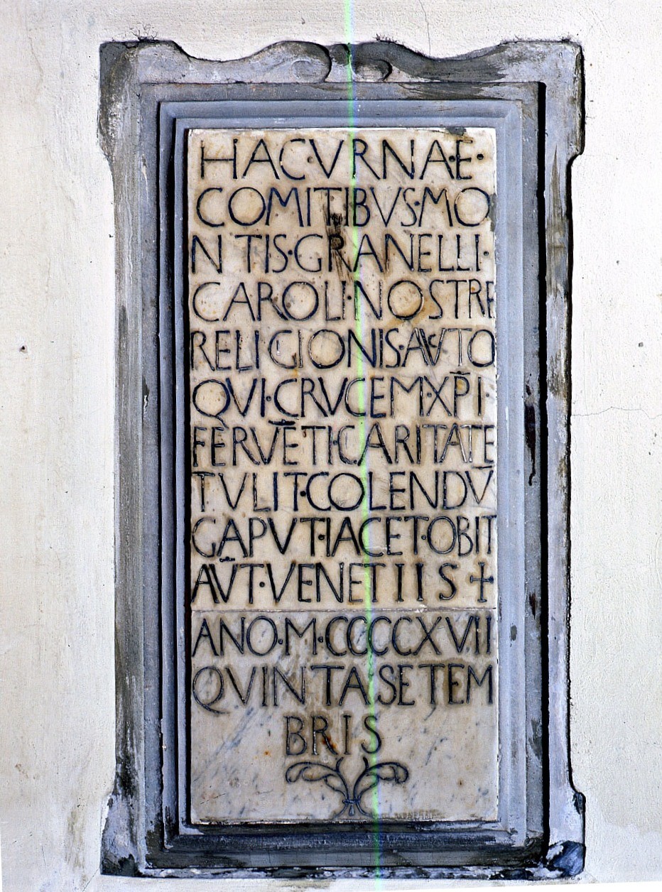 lapide commemorativa - bottega fiorentina (sec. XV)