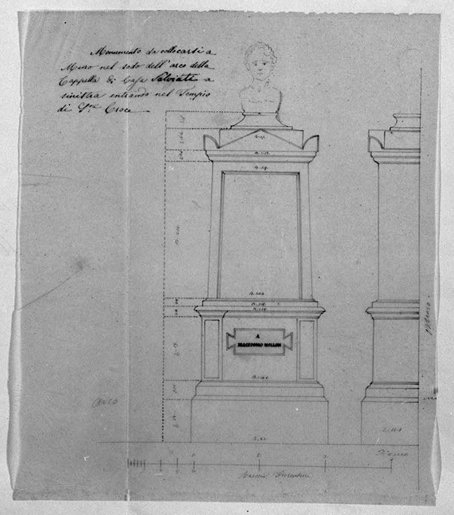monumento sepolcrale di Macedonio Melloni (disegno) di Matas NiccolÃ² (sec. XIX)