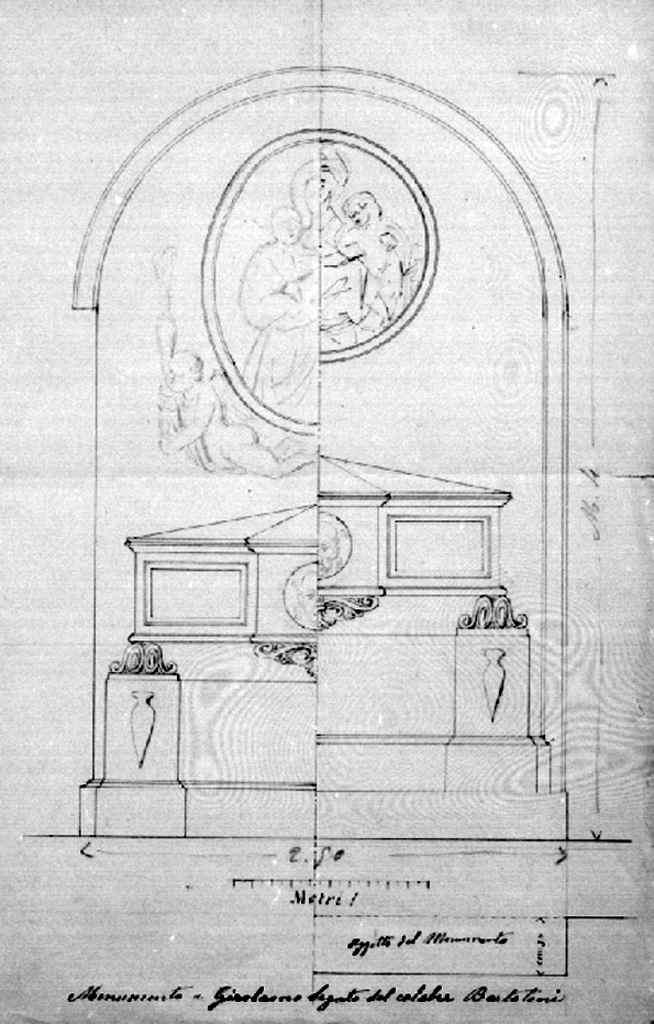 progetto per il monumento sepolcrale di Girolamo Segato (disegno architettonico) di Bartolini Lorenzo (sec. XIX)