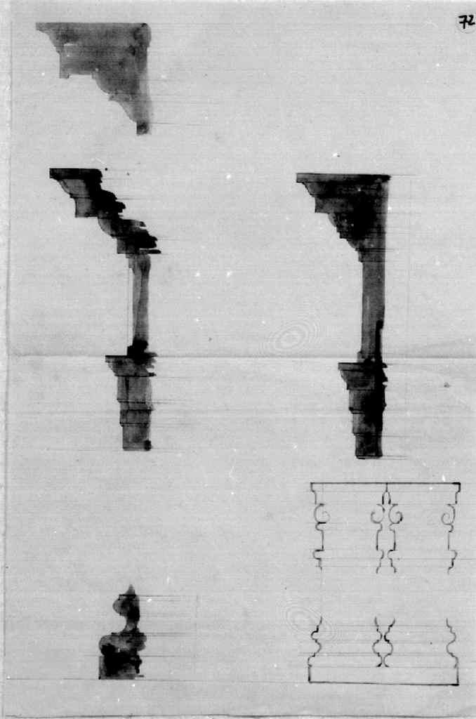 elementi architettonici (disegno architettonico) di Maiorfi Michelangelo (attribuito) (sec. XX)