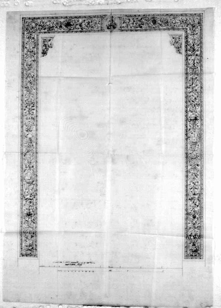 motivi decorativi dello stipite della porta maggiore della chiesa di S. Croce a Firenze (disegno) di Giusti Pietro (sec. XIX)