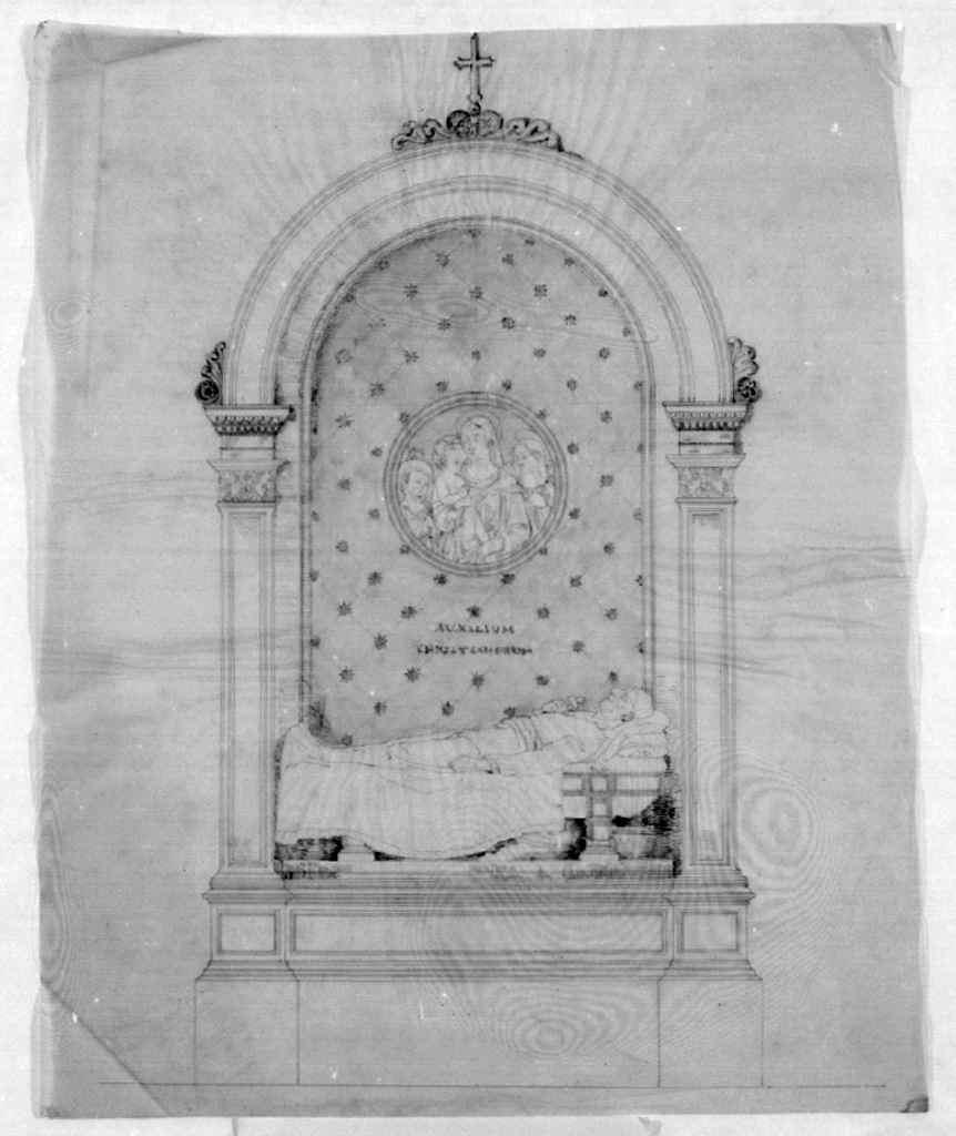 monumento sepolcrale di Raffaello Morghen (disegno) di Fantacchiotti Odoardo (sec. XIX)