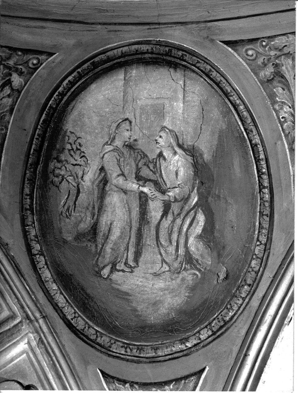 visitazione (dipinto murale) di Dandini Pietro (attribuito) (sec. XVII)