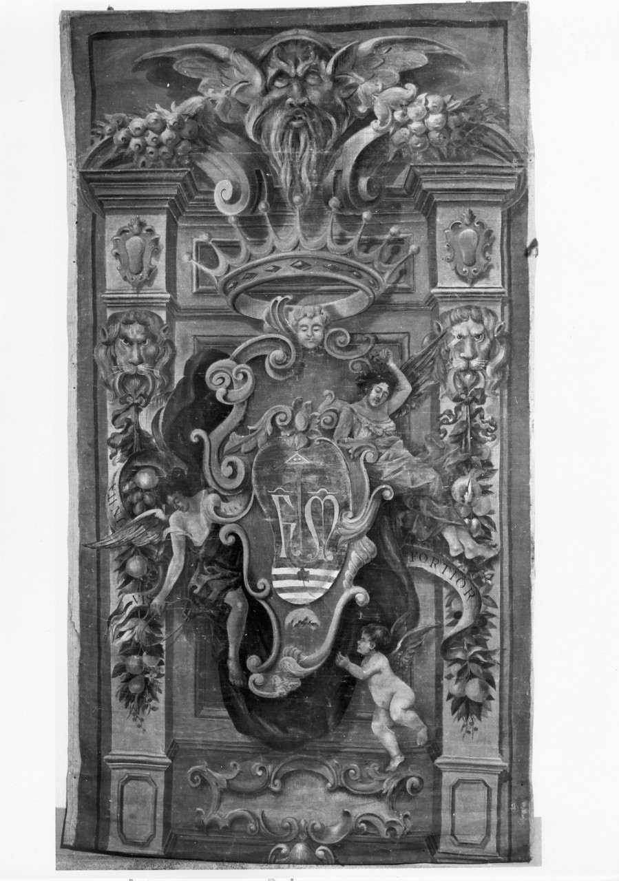 stemma della Confraternita della Misericordia, stemma (dipinto) - manifattura toscana (fine/ inizio secc. XVIII/ XIX)