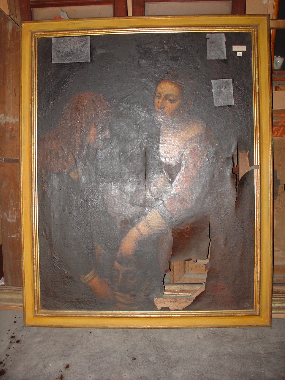 Giuditta e la sua ancella mettono la testa di Oloferne in un sacco (dipinto) di Suttermans Giusto (scuola) (sec. XVII)