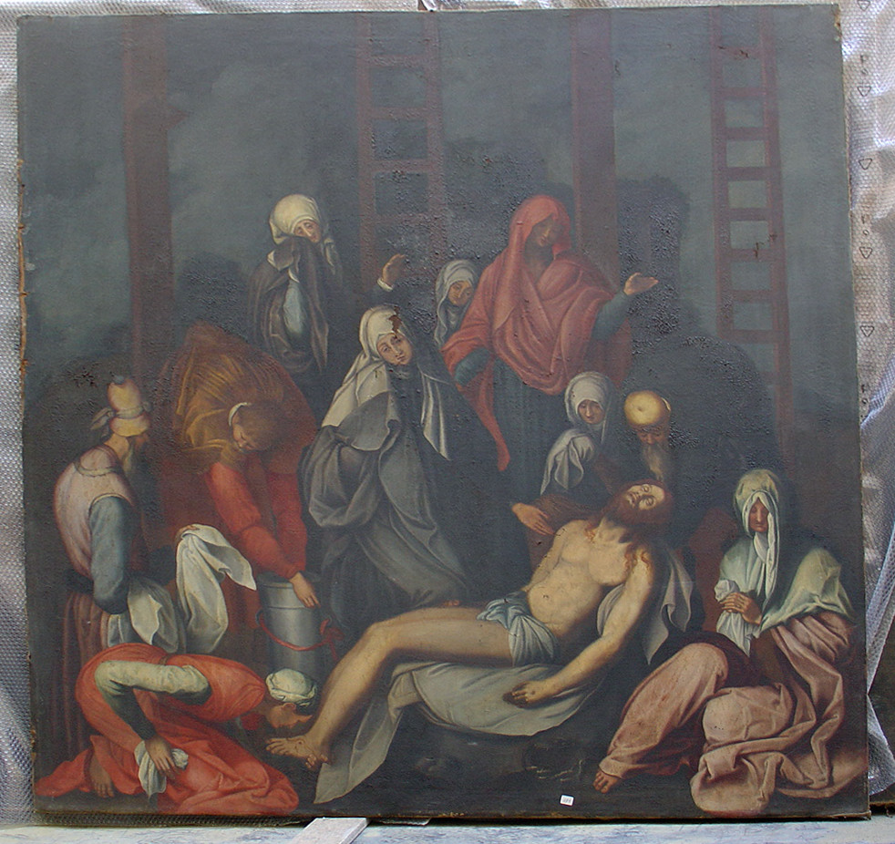 deposizione di Cristo dalla croce (dipinto) - ambito fiorentino (seconda metà, primo quarto sec. XVI, sec. XVII)