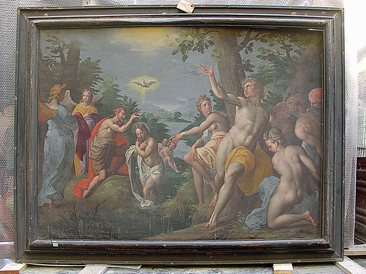 battesimo di Cristo (dipinto) - ambito tosco-emiliano (prima metà sec. XVII)