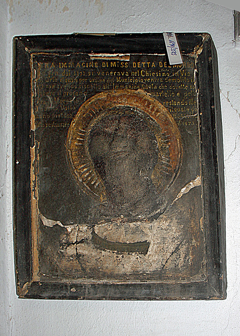 Cristo redentore (dipinto, frammento) di Maso di Banco (scuola) (prima metà sec. XIV)