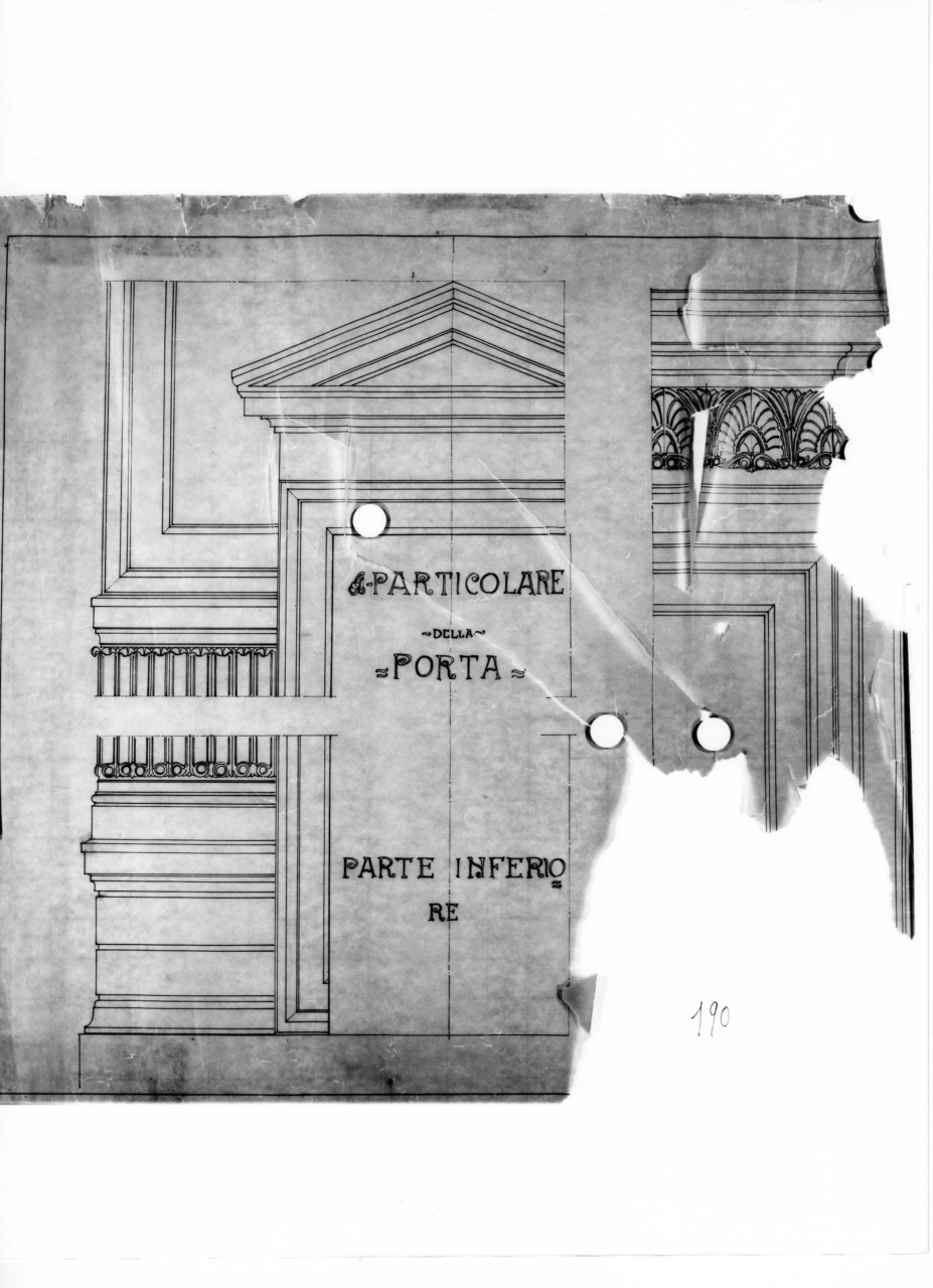 scuole comunali di Altopascio: dettaglio in scala 1:10 di una porta e di una finestra delle facciate (disegno architettonico) di Brizzi Raffaello (e aiuti) (sec. XX)