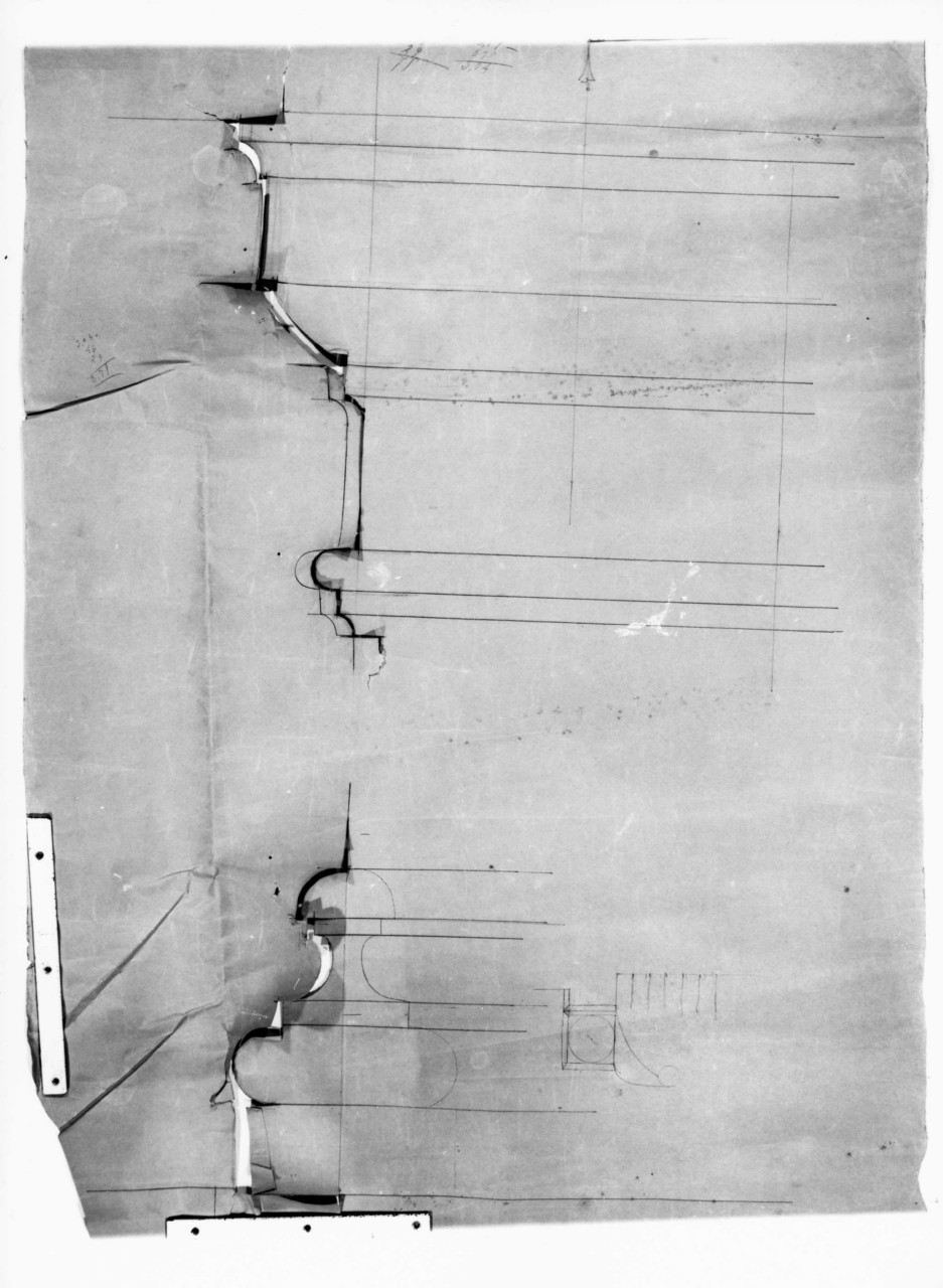 villino Guidi a Monsummano Terme: dettaglio dell abase e del capitello delle colonne nel vestibolo d'ingresso, in scala 1:1 (disegno architettonico) di Brizzi Raffaello (primo quarto sec. XX)