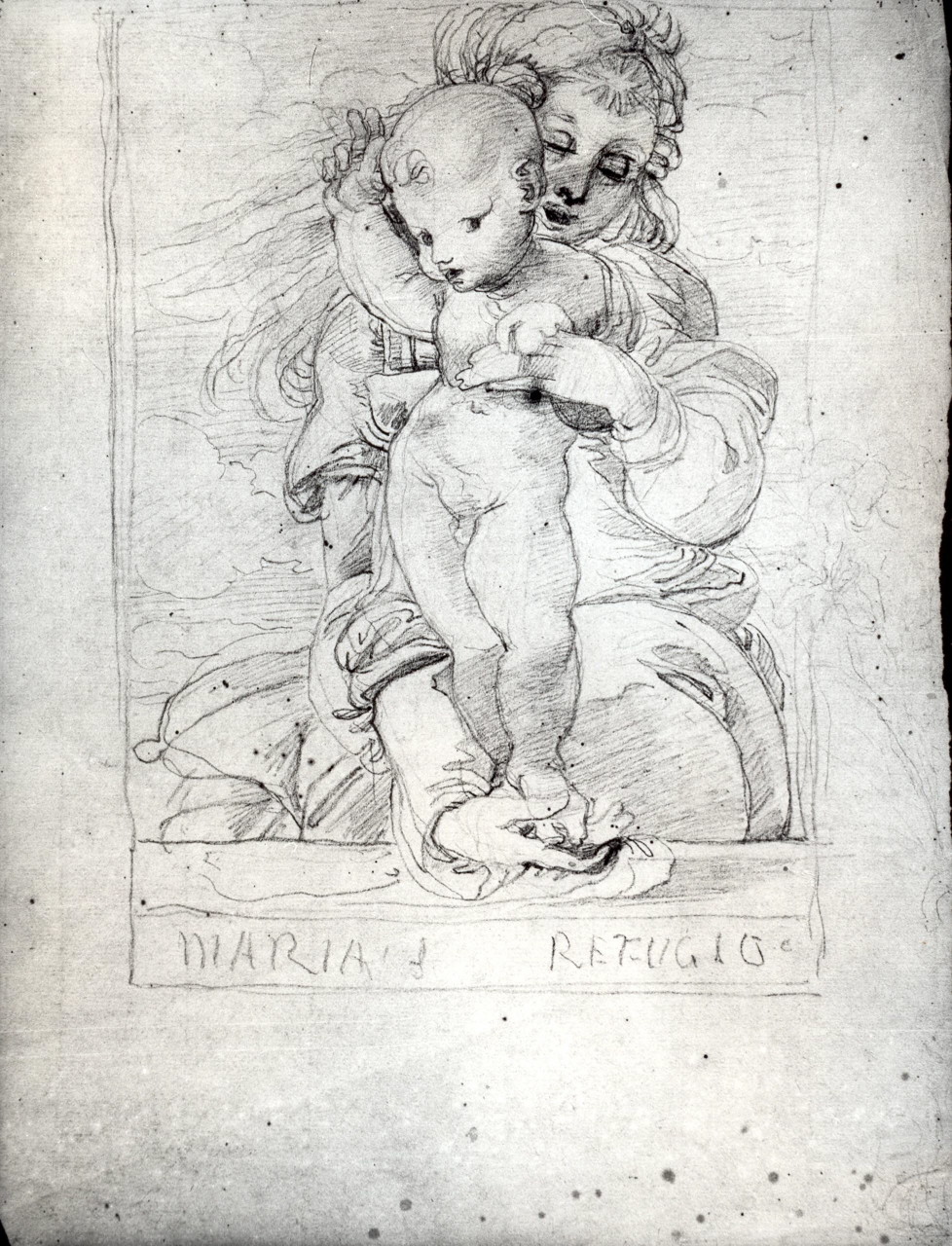 Madonna con Bambino (disegno) di Duranti Fortunato (prima metà sec. XIX)