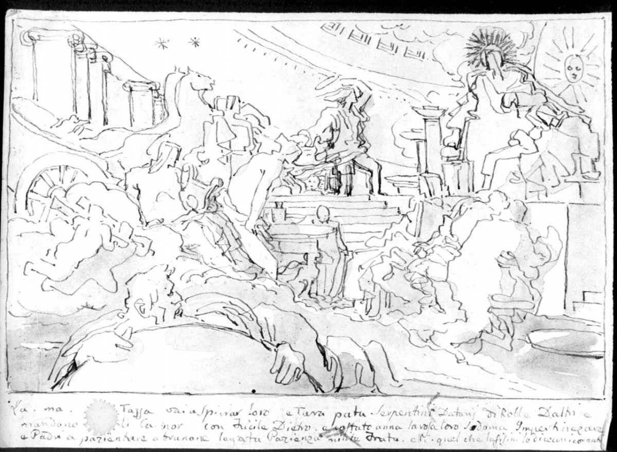 concilio degli dei (disegno) di Duranti Fortunato (prima metà sec. XIX)