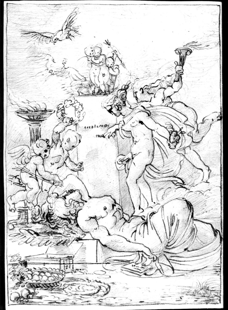 due scene di compianto, recto// una figura femminile riversa, verso (disegno) di Duranti Fortunato (prima metà sec. XIX)