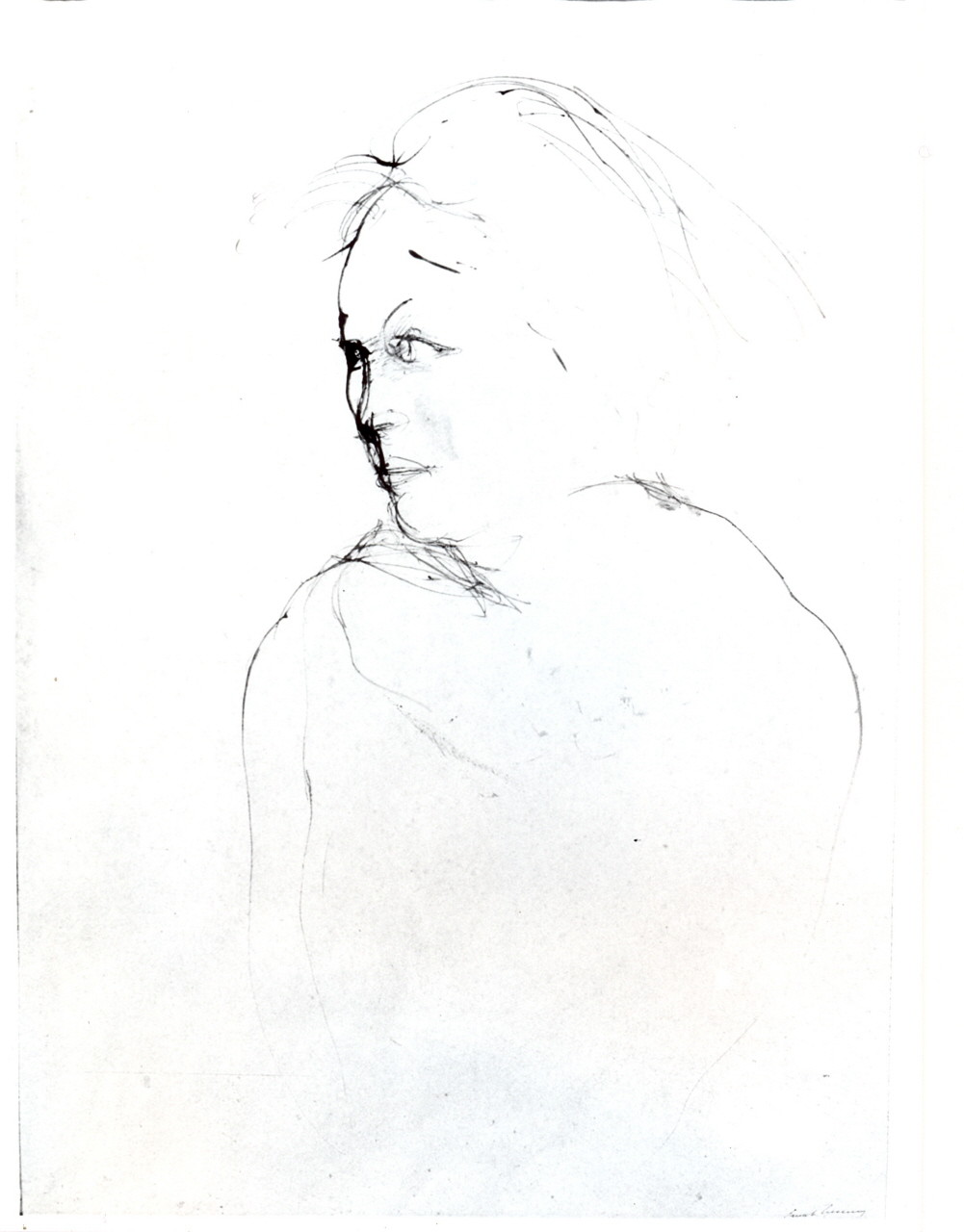 testa di donna (disegno) di Treccani Ernesto (secondo quarto sec. XX)