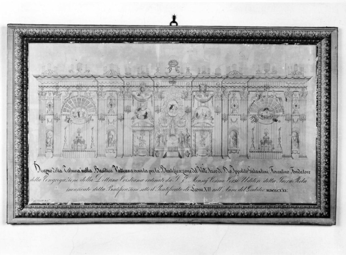 tribuna della chiesa di S. Pietro a Roma (disegno) di Nicoletti Filippo (sec. XIX)