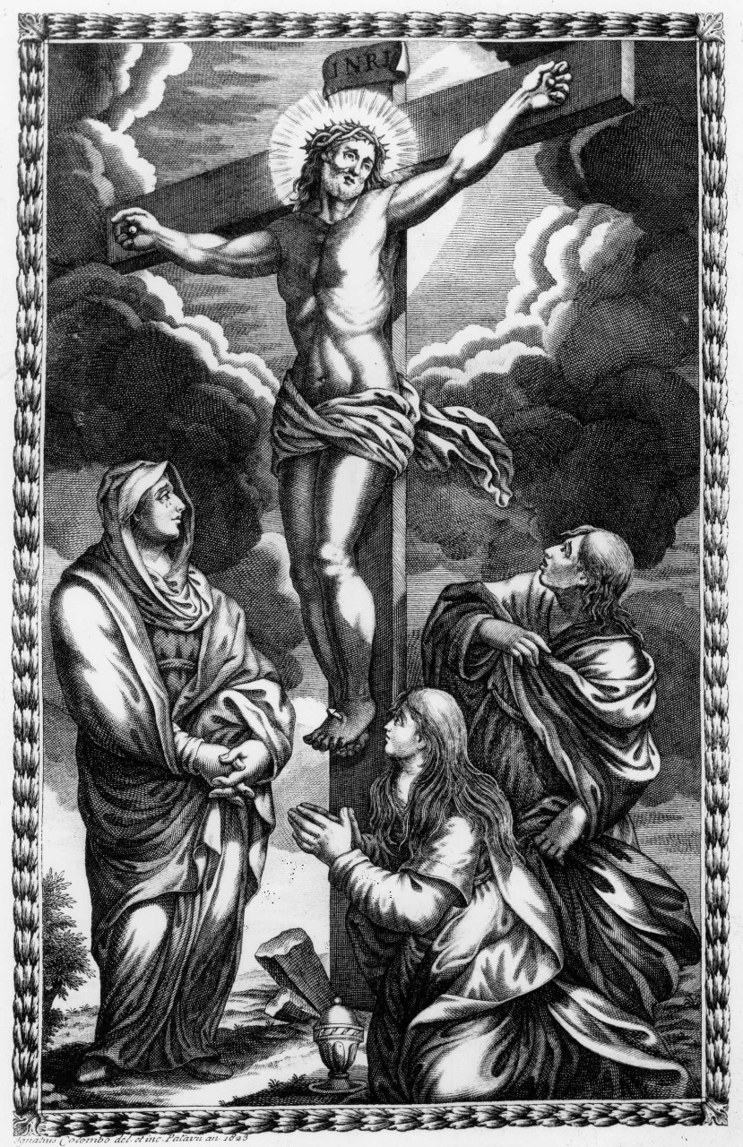 Crocifissione, crocifissione (stampa) di Colombo Ignazio (sec. XIX)
