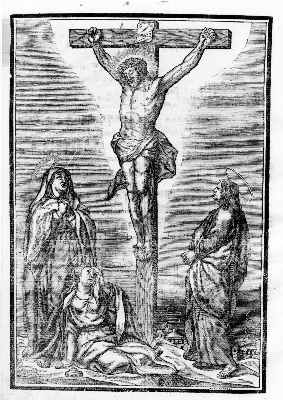 La Crocifissione, crocifissione (stampa, elemento d'insieme) di Ranelli Francesco (sec. XVIII)