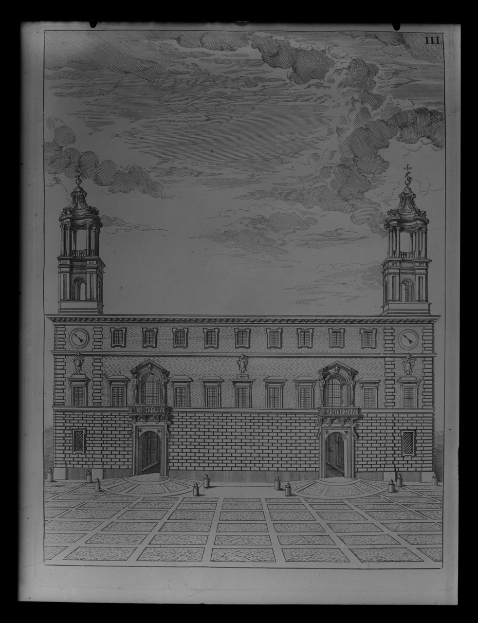 Facciata [del] Palazzo della Sapienza <Roma> - Facciate - Stampe - Sec. 17 (negativo) di laboratorio fotografico Soprintendenza Monumenti del Lazio (laboratorio) (secondo quarto XX)